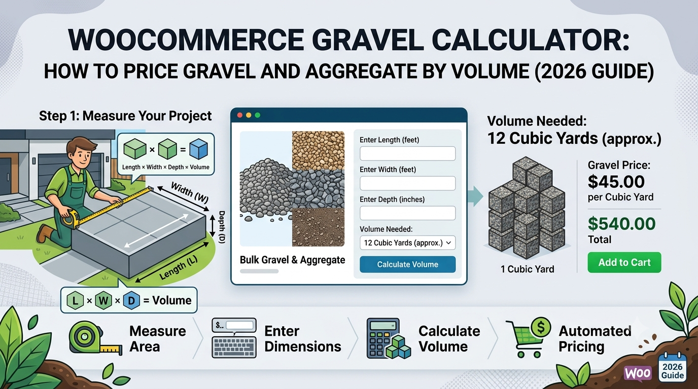 WooCommerce Gravel Calculator: How to Price Gravel and Aggregate by Volume (2026 Guide)