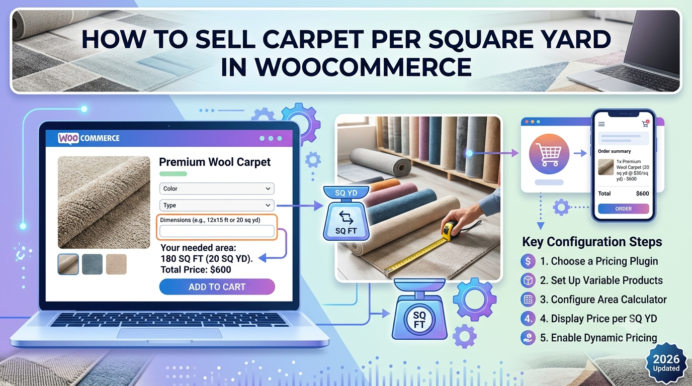 How to Sell Carpet Per Square Yard in WooCommerce (2026 Guide)